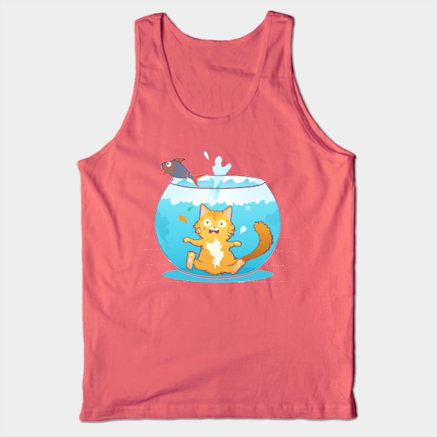 CAT IN FISHBOWL Tank Top by MGphotoart